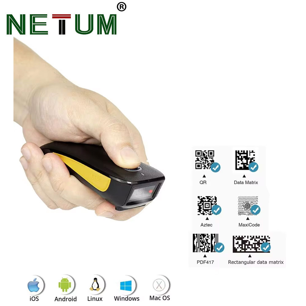 Document Scanner Portable - NETUM C750 Bluetooth 2D Barcode Scanner,