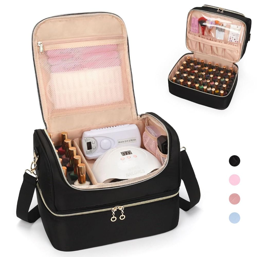 Tech Woven Accessories - Double Layer Nail Polish Organizer Bag