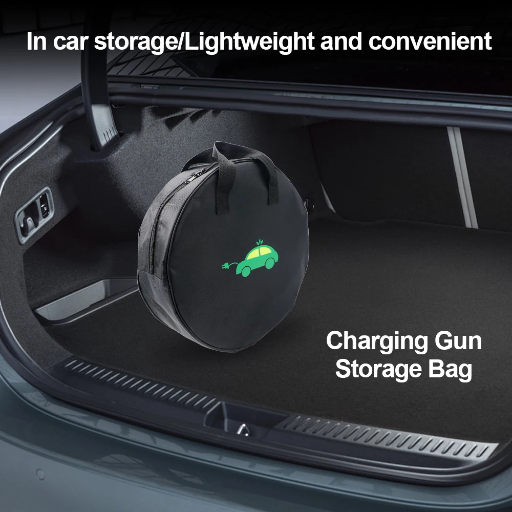 Cable Organizer Bag - Durable Round Car Charge Cable Storage