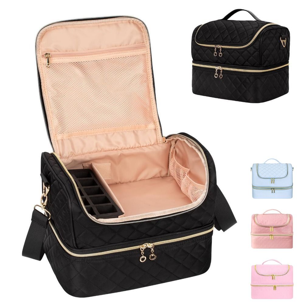 Tech Woven Accessories - Double Layer Nail Polish Organizer Bag