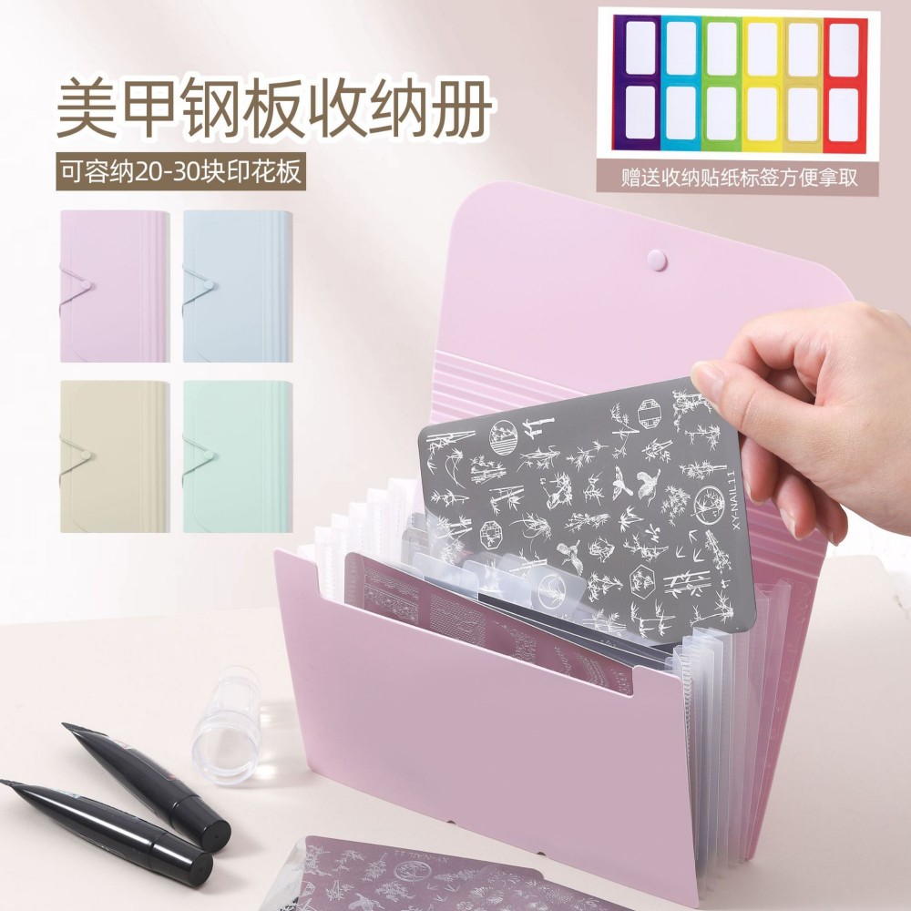 Document Scanner Portable - Macaron High-Aesthetic Multi-Layer Accordion File Folder