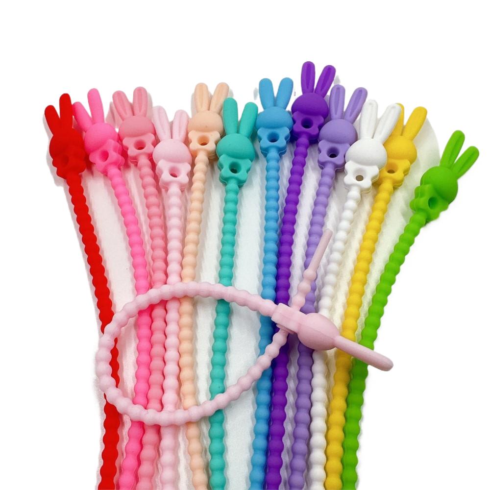 Cable Organizer Bag - 10Pcs Flower Star Silicone Cable Organizer