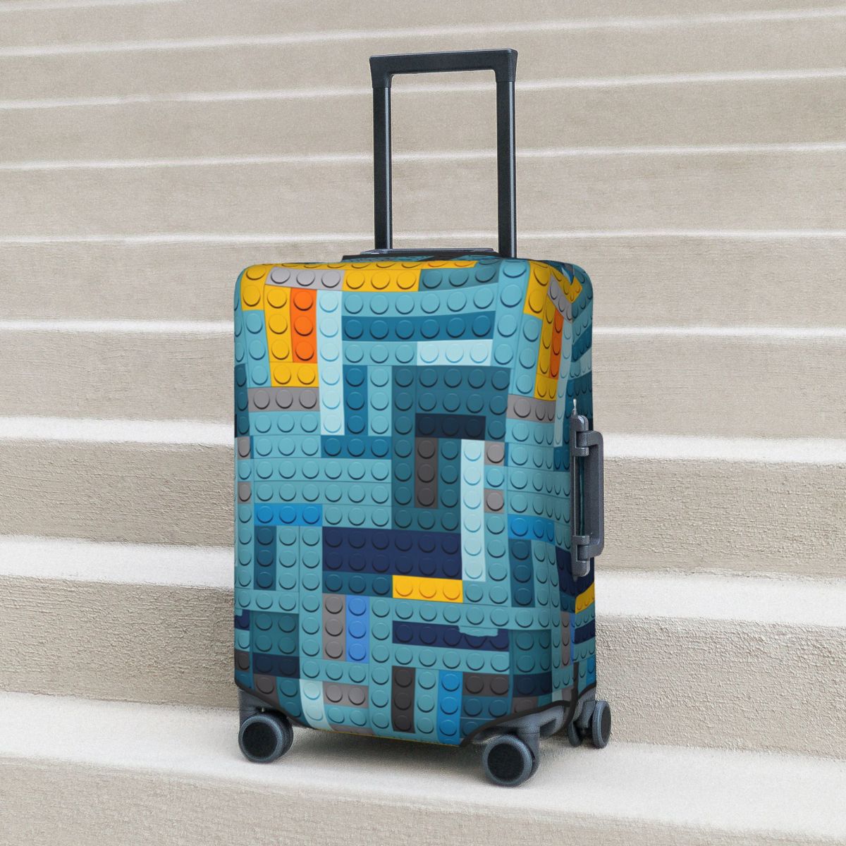 Tech Accessories Business - Blue Tech Pixel Building Blocks Texture
