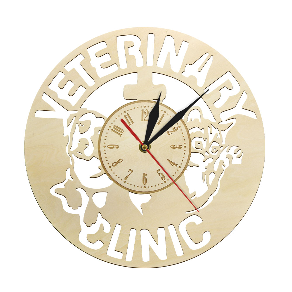 Tech Room Accessories - Veterinary Clinic Accessory Wood Wall Clock