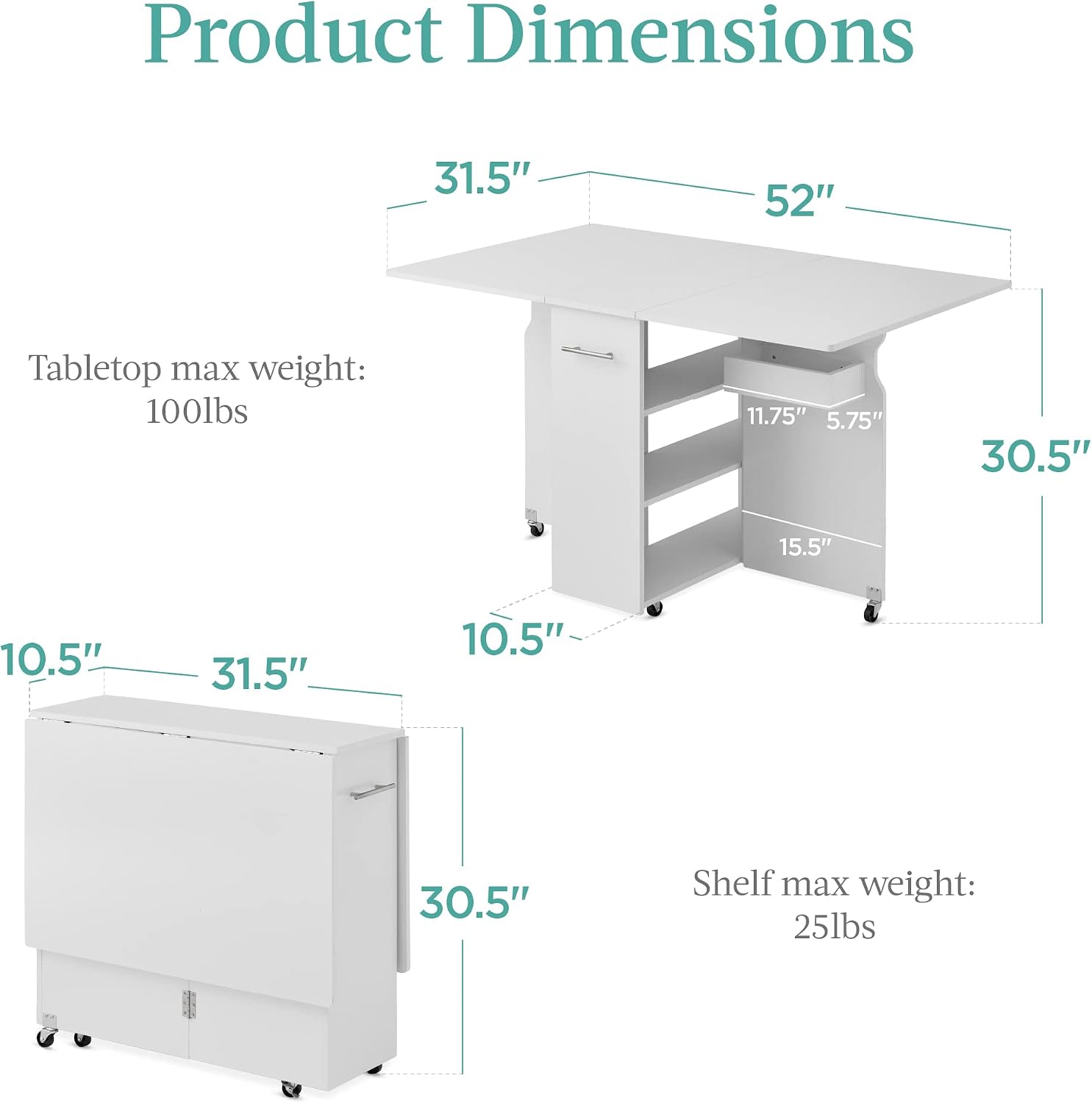 Folding Dining Table, Multipur - Tech Room Accessories review and price