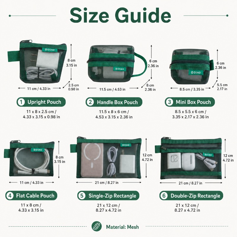 6PCS Mesh Tech Organizer Pouch - Tech Woven Accessories review and price