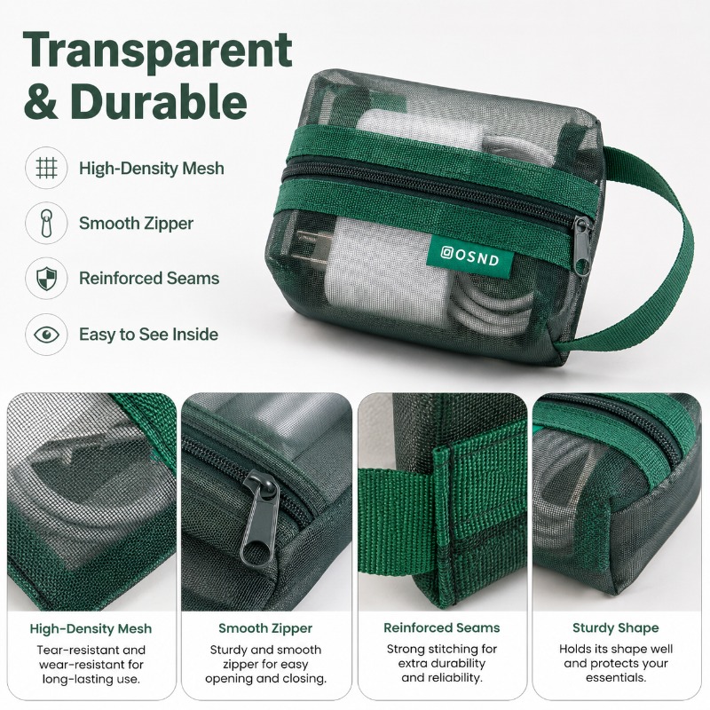 6PCS Mesh Tech Organizer Pouch - Tech Woven Accessories review and price