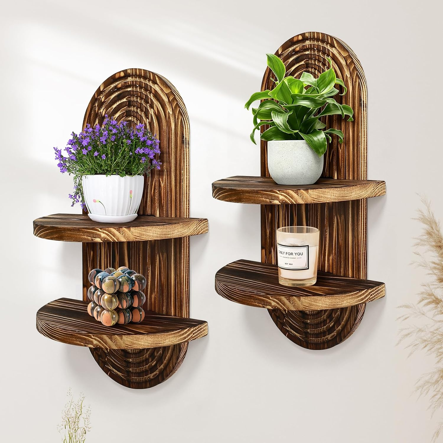 Wood Floating Shelves, Multi-f - Tech Room Accessories review and price