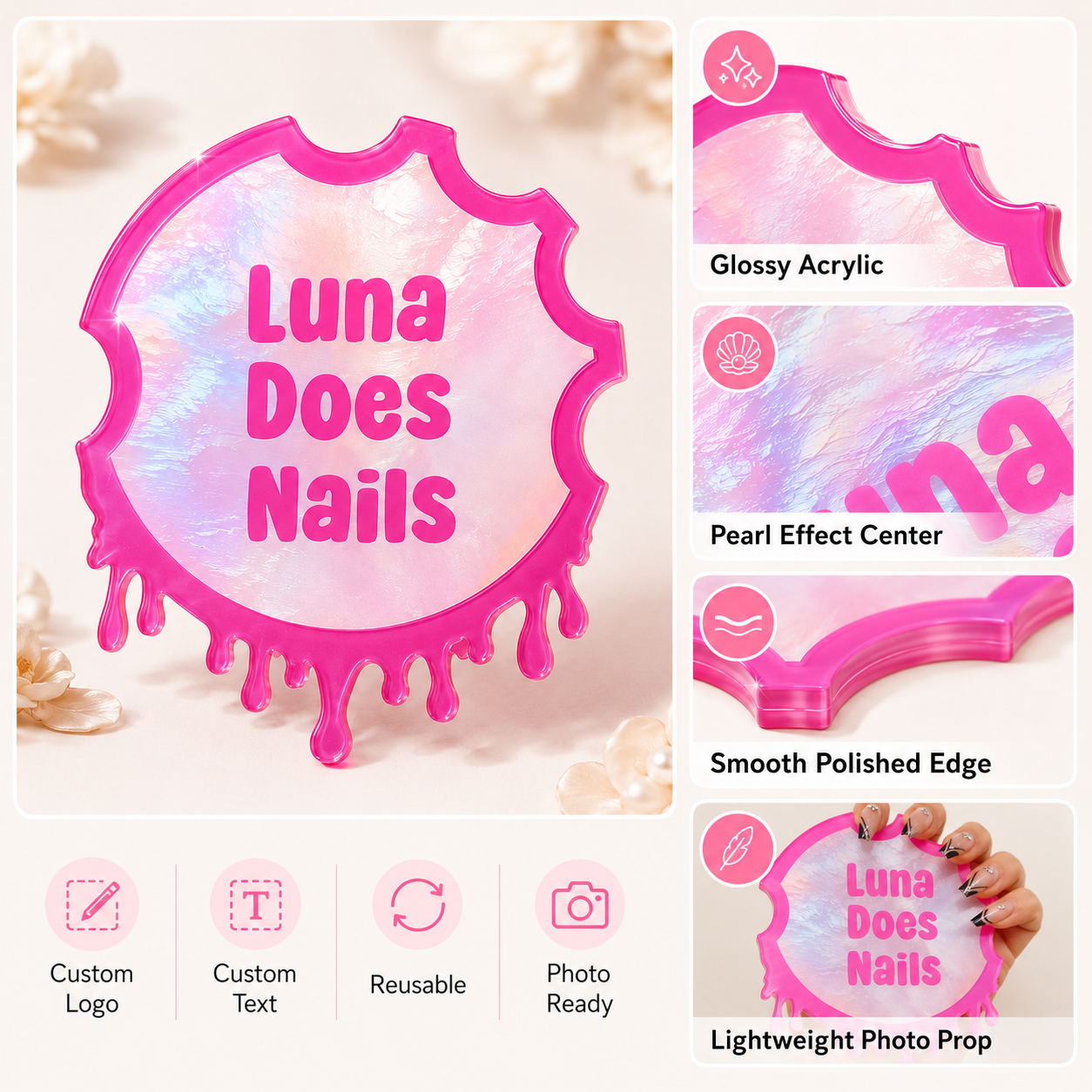 Custom Nailfie Disc Acrylic Na - Tech Accessories Logo review and price